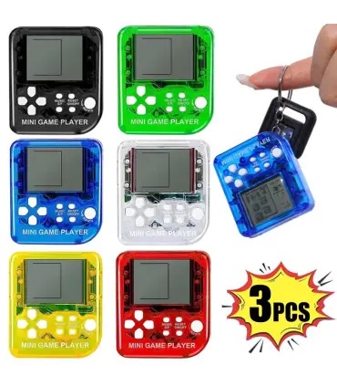[3Pcs MixedA 2Pcs] Porte-clés de poche portable pour enfants, mini machine de jeu classique, co