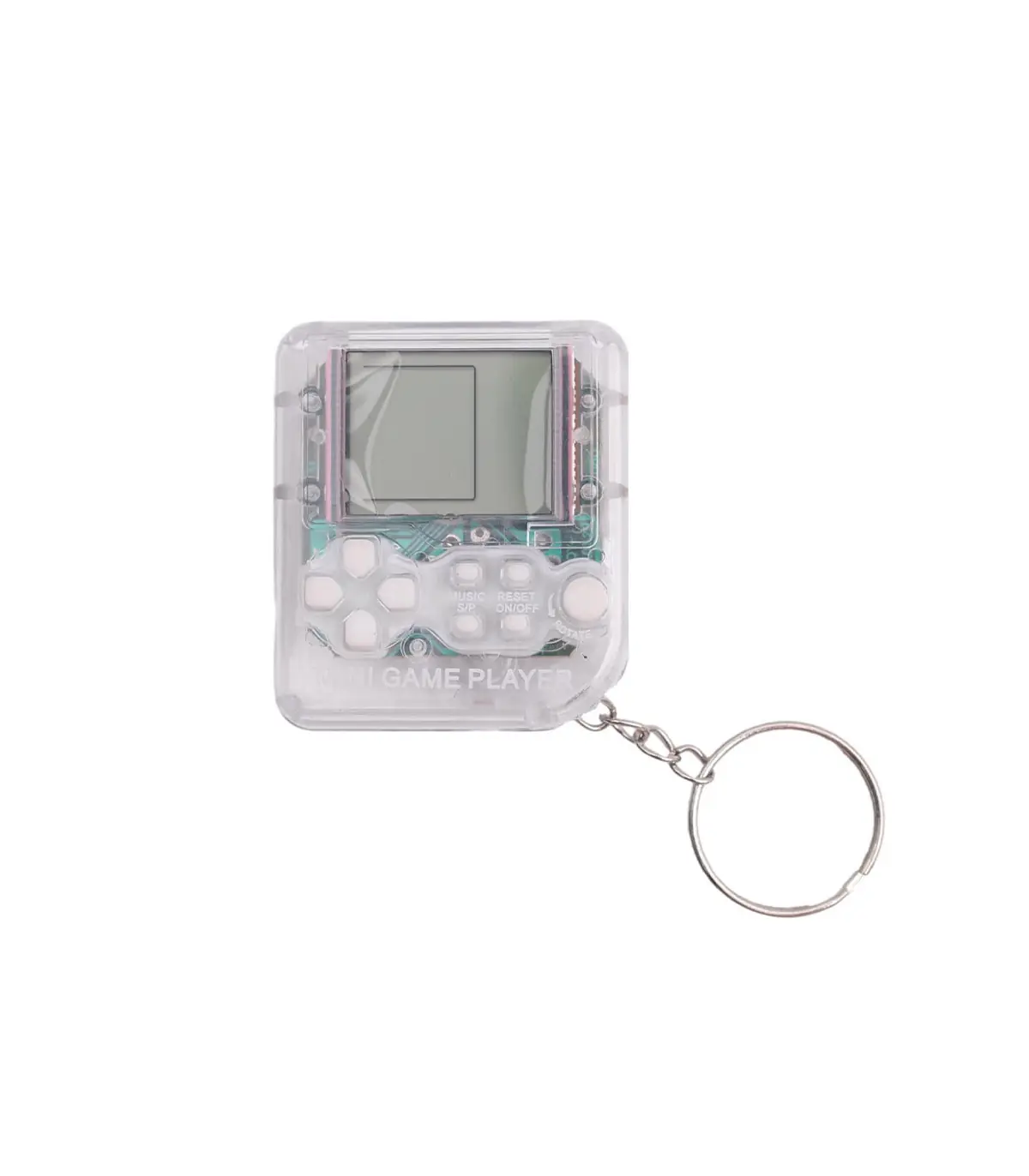 [1Pcs White 1Pcs] Porte-clés de poche portable pour enfants, mini machine de jeu classique, con