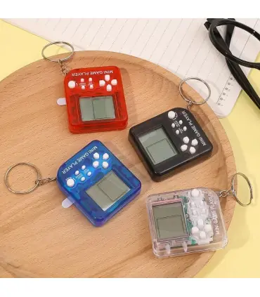 [1Pcs White 1Pcs] Porte-clés de poche portable pour enfants, mini machine de jeu classique, con