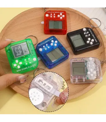 [1Pcs White 1Pcs] Porte-clés de poche portable pour enfants, mini machine de jeu classique, con