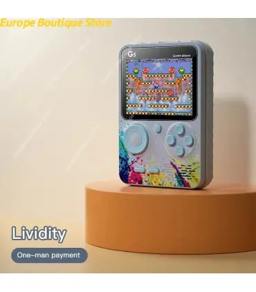[BLUE With handle] Nouveau G5 intégré 500 jeux Mini Console de jeu vidéo rétro Portable 3.0 pou