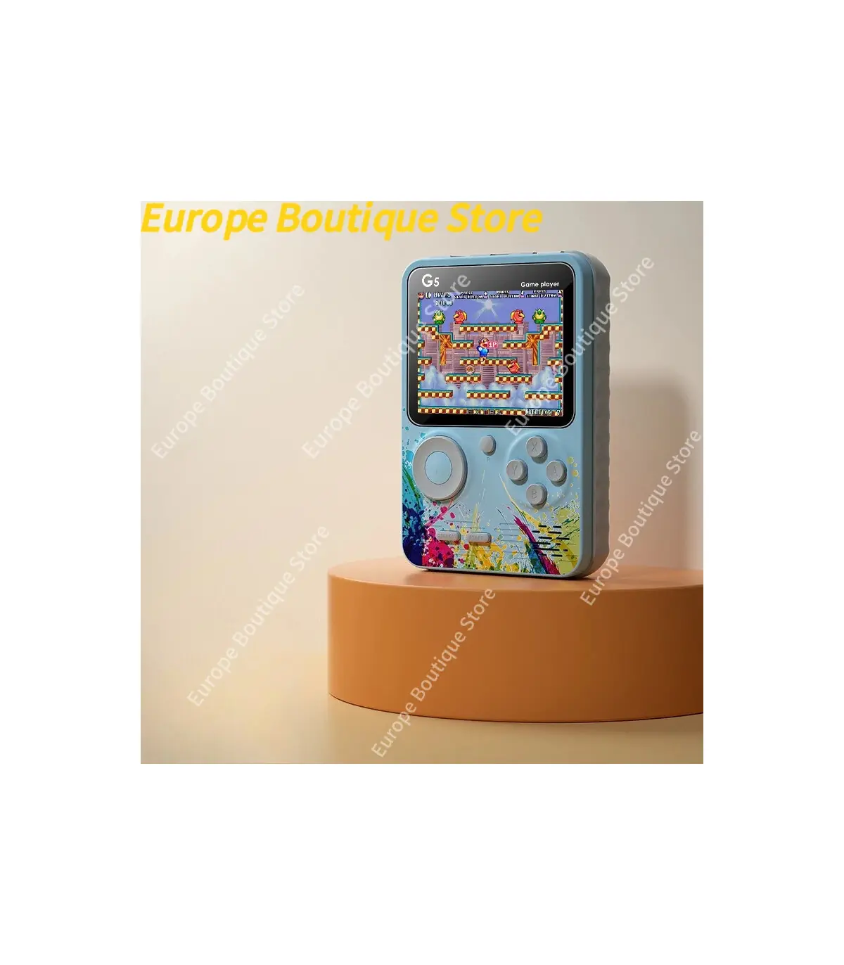 [Bleu] Nouveau G5 intégré 500 jeux Mini Console de jeu vidéo rétro Portable 3.0 pouces classiqu