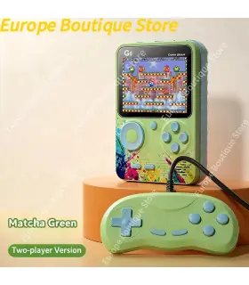 [Green With handle] Nouveau G5 intégré 500 jeux Mini Console de jeu vidéo rétro Portable 3.0 po