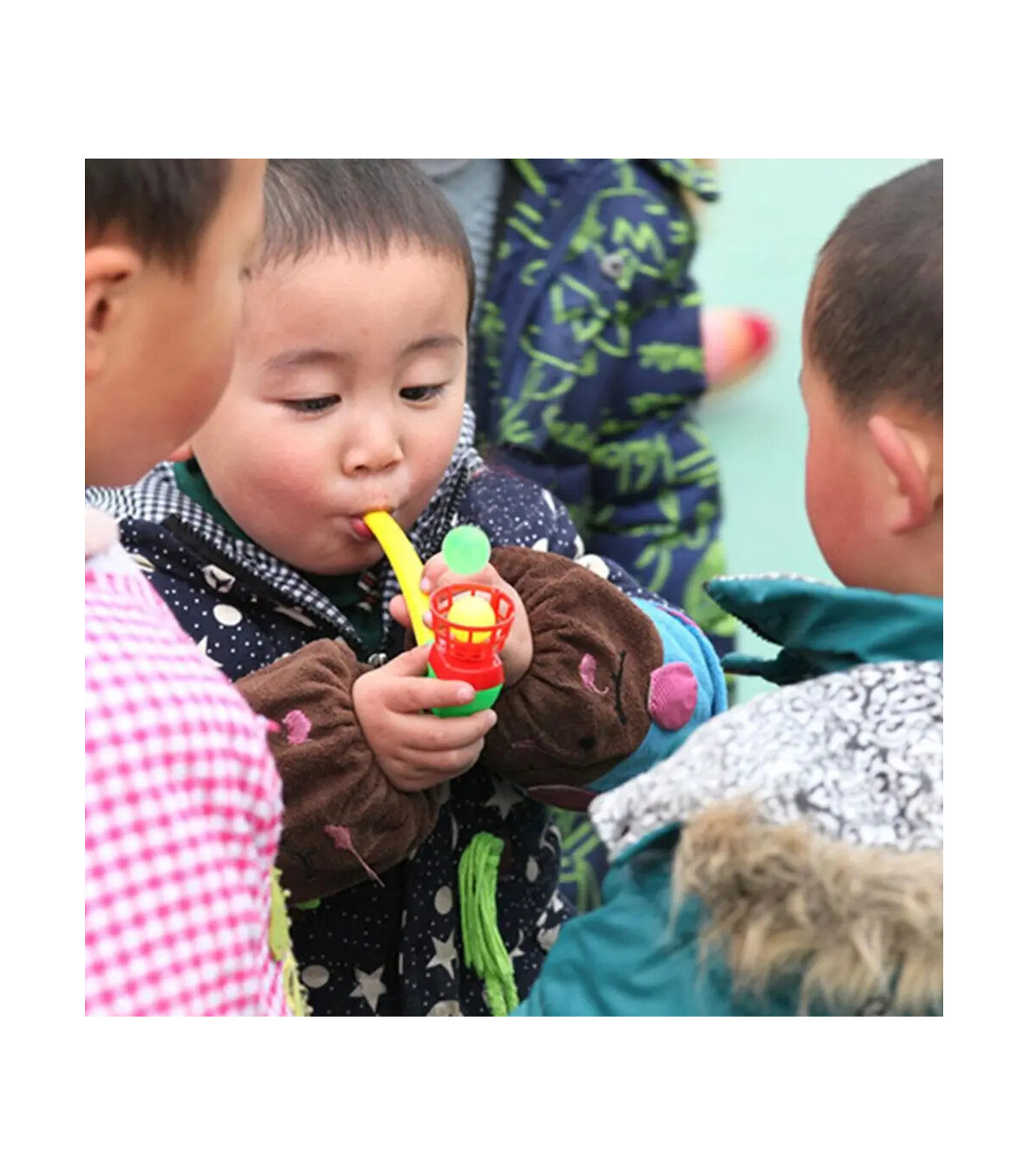 [4PCS RANDOM] Jouets de balle soufflante de tuyau en plastique pour enfants, jeux de sport de p