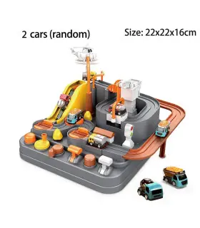 [A-black-2-car] Jeu de pistes de voiture sur Rail de course pour enfants, planche de Train, sta