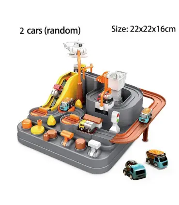 [A-black-2-car] Jeu de pistes de voiture sur Rail de course pour enfants, planche de Train, sta