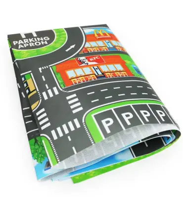 Carte routière de la ville pour enfants, Parking de voitures de ville, panneaux de signalisatio