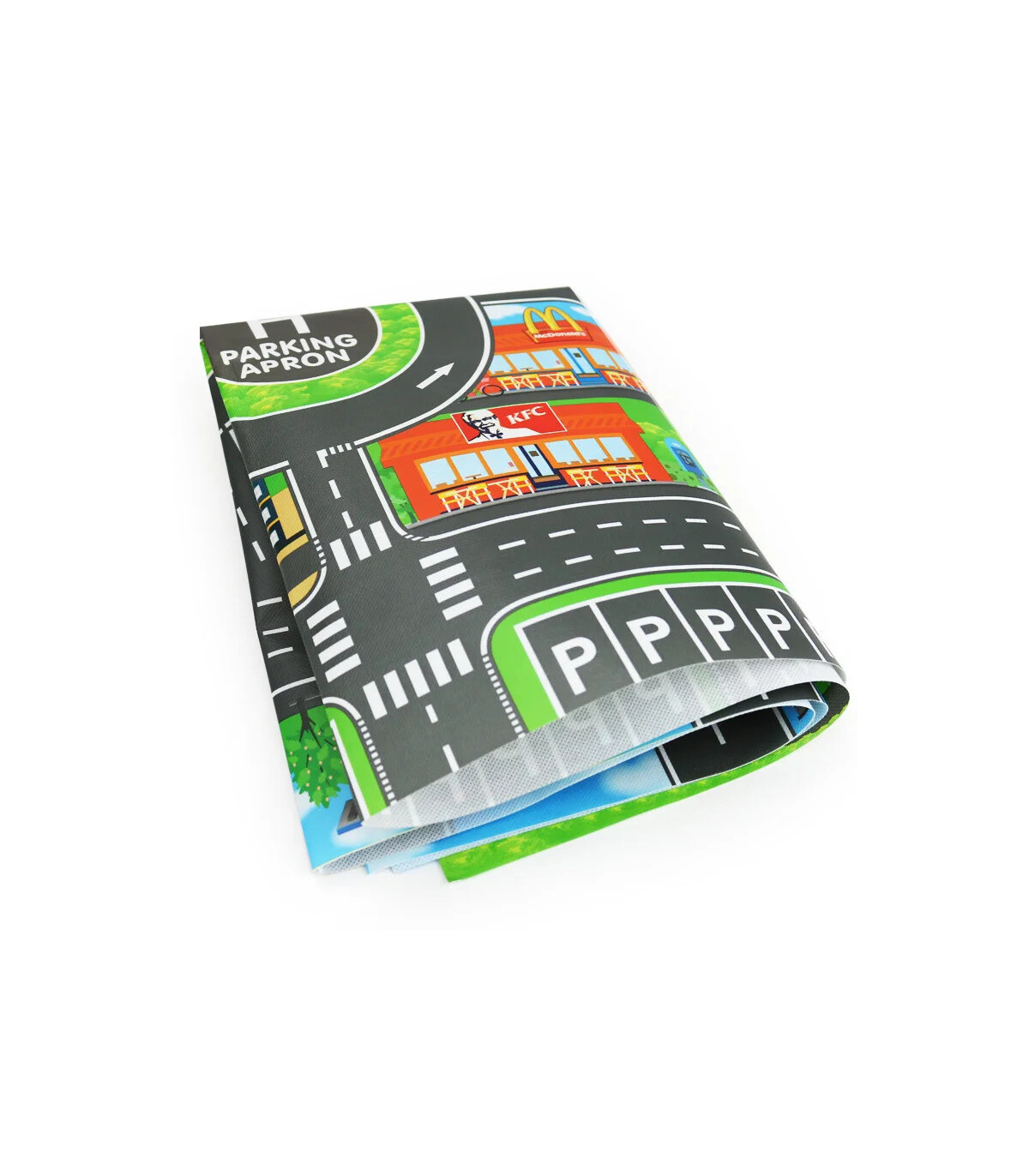 Carte routière de la ville pour enfants, Parking de voitures de ville, panneaux de signalisatio