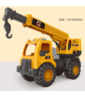 [Crane] Modèle de véhicule d\'ingénierie de grande taille, pelle en plastique, grue, mélangeur, 