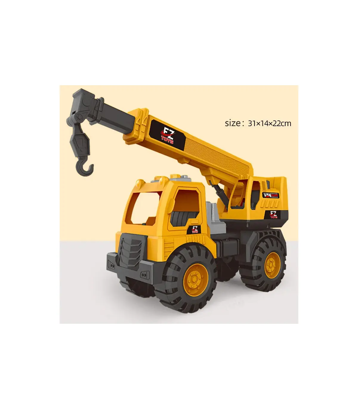 [Crane] Modèle de véhicule d\'ingénierie de grande taille, pelle en plastique, grue, mélangeur, 