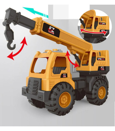 [Dump truck] Modèle de véhicule d\'ingénierie de grande taille, pelle en plastique, grue, mélang