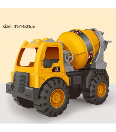 [Mixer truck] Modèle de véhicule d\'ingénierie de grande taille, pelle en plastique, grue, mélan