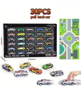 [30pcs Pullback cars] Ensemble de jouets de voitures de 3 pouces, 50 pièces, voitures de moulag