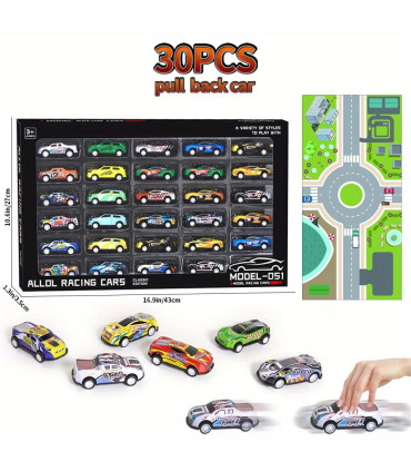[30pcs Pullback cars] Ensemble de jouets de voitures de 3 pouces, 50 pièces, voitures de moulag