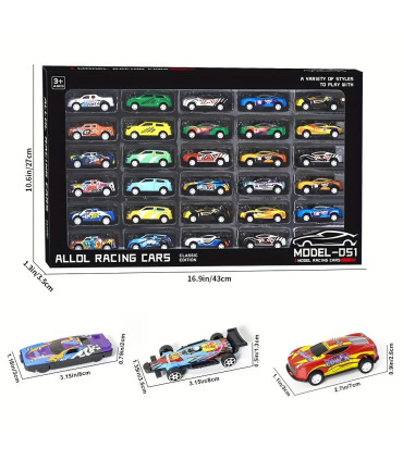 [30pcs Pullback cars] Ensemble de jouets de voitures de 3 pouces, 50 pièces, voitures de moulag