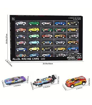 [30pcs Pullback cars] Ensemble de jouets de voitures de 3 pouces, 50 pièces, voitures de moulag