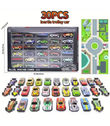 [30 inertia vehicles] Ensemble de jouets de voitures de 3 pouces, 50 pièces, voitures de moulag