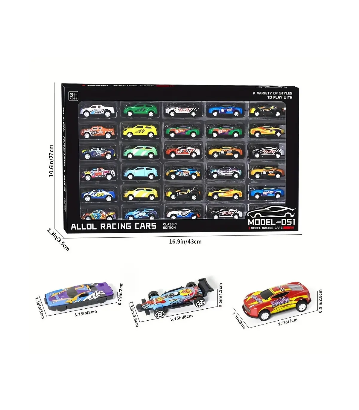 [30 inertia vehicles] Ensemble de jouets de voitures de 3 pouces, 50 pièces, voitures de moulag