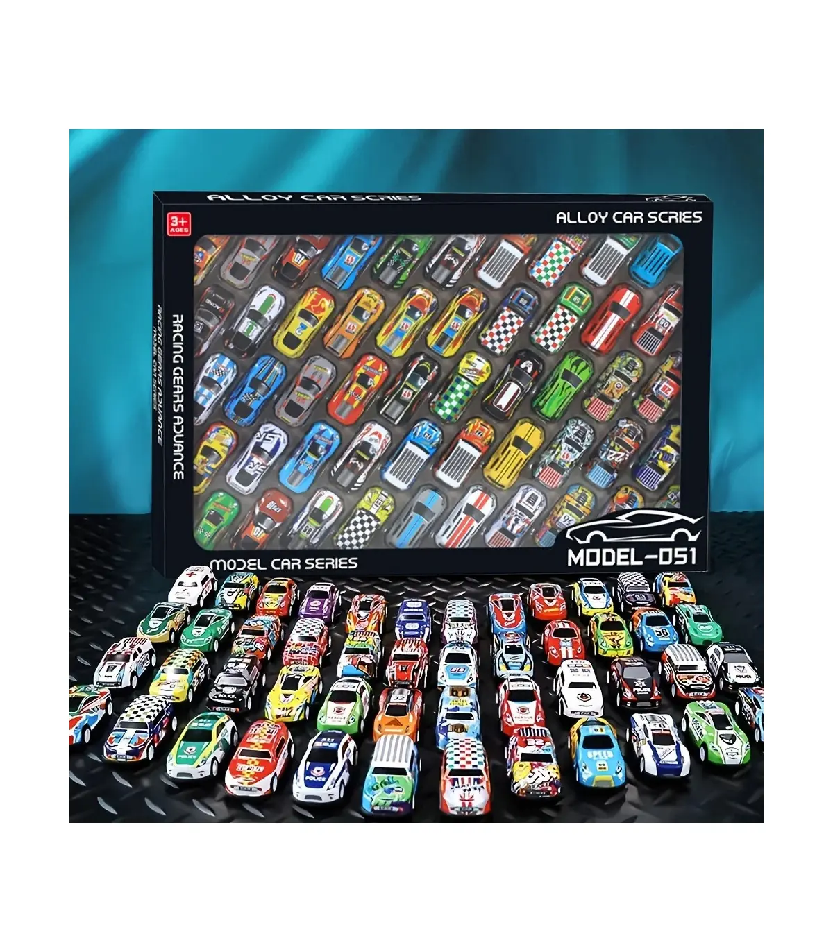 [50 vehicles] Ensemble de jouets de voitures de 3 pouces, 50 pièces, voitures de moulage en all