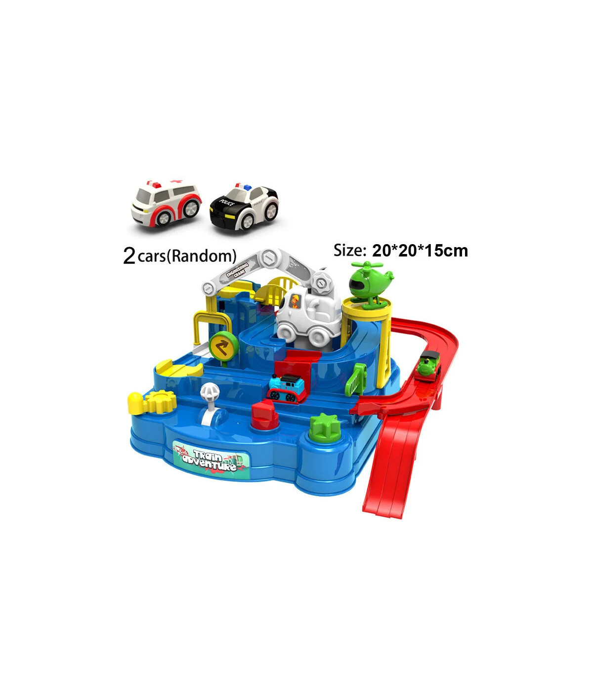 [D-Blue-2-car] Modèle de voiture sur Rail de course, jouets éducatifs pour enfants, jeu d\'avent