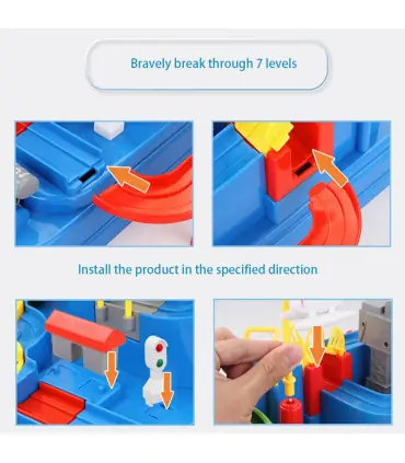 [D-Blue-2-car] Modèle de voiture sur Rail de course, jouets éducatifs pour enfants, jeu d\'avent