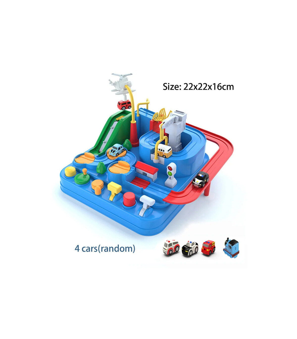 [D-cyan-2-car] Modèle de voiture sur Rail de course, jouets éducatifs pour enfants, jeu d\'avent