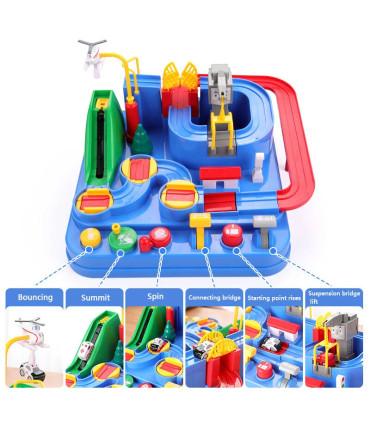 [A-Pink-4-car] Modèle de voiture sur Rail de course, jouets éducatifs pour enfants, jeu d\'avent