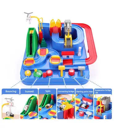 [A-Pink-4-car] Modèle de voiture sur Rail de course, jouets éducatifs pour enfants, jeu d\'avent