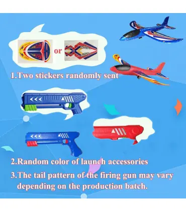 [34 plane Red G] Lanceur d\'avion en mousse pour enfants, 24/34cm, jouet d\'extérieur pour garçon