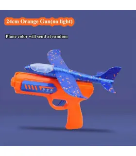 [24 plane orange G] Lanceur d\'avion en mousse pour enfants, 24/34cm, jouet d\'extérieur pour gar