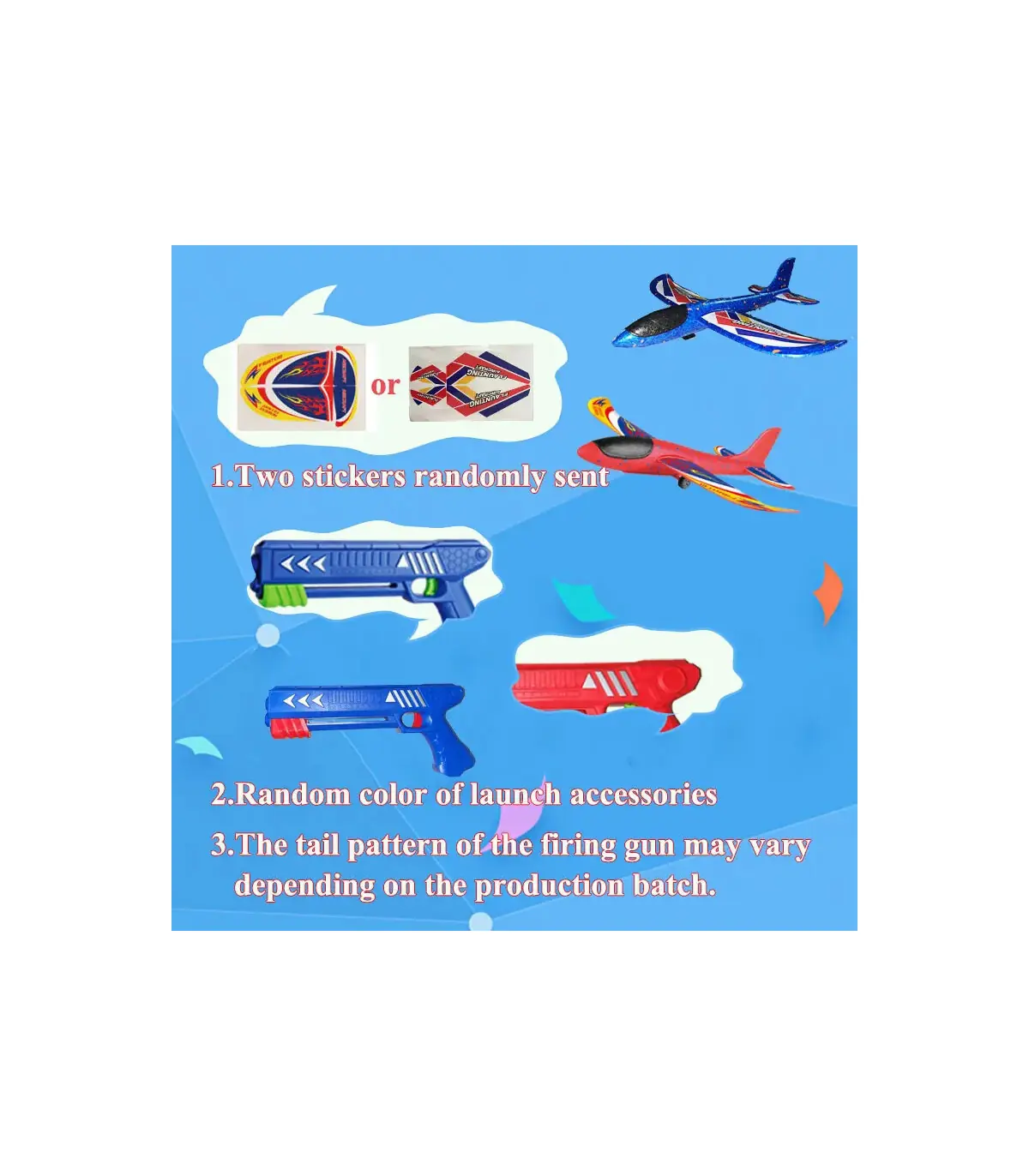 [24 plane orange G] Lanceur d\'avion en mousse pour enfants, 24/34cm, jouet d\'extérieur pour gar