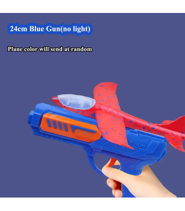 [24 plane blue G] Lanceur d\'avion en mousse pour enfants, 24/34cm, jouet d\'extérieur pour garço