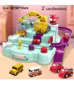 [D-cyan-2-car] Exciting Car Track Toy on Race Rail, Perfect Birthday Gift for 3-Year-Old Boys, Adventure Parking Playset