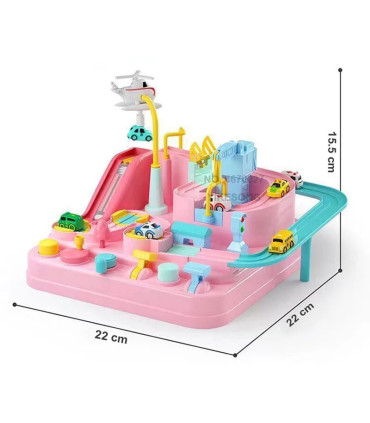 [A-blue-4-car] Jouet de piste de voiture sur Rail de course pour enfants, planche de Train, jou