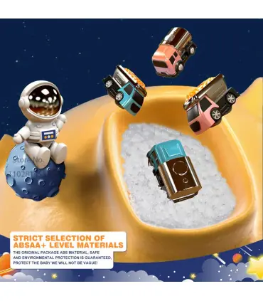 [B-Macaroon-4-car] Modèle de voiture sur Rail de course, animaux aérospatials spatiaux, jouets 