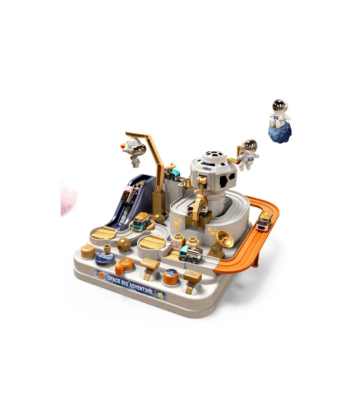 [D-Blue-2-car] Modèle de voiture sur Rail de course, animaux aérospatials spatiaux, jouets éduc