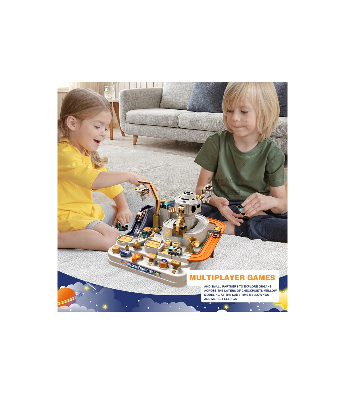 [A-555-1-3-car] Modèle de voiture sur Rail de course, animaux aérospatials spatiaux, jouets édu