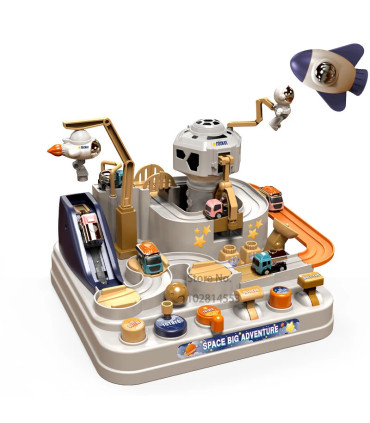 [A-blue-4-car] Modèle de voiture sur Rail de course, animaux aérospatials spatiaux, jouets éduc