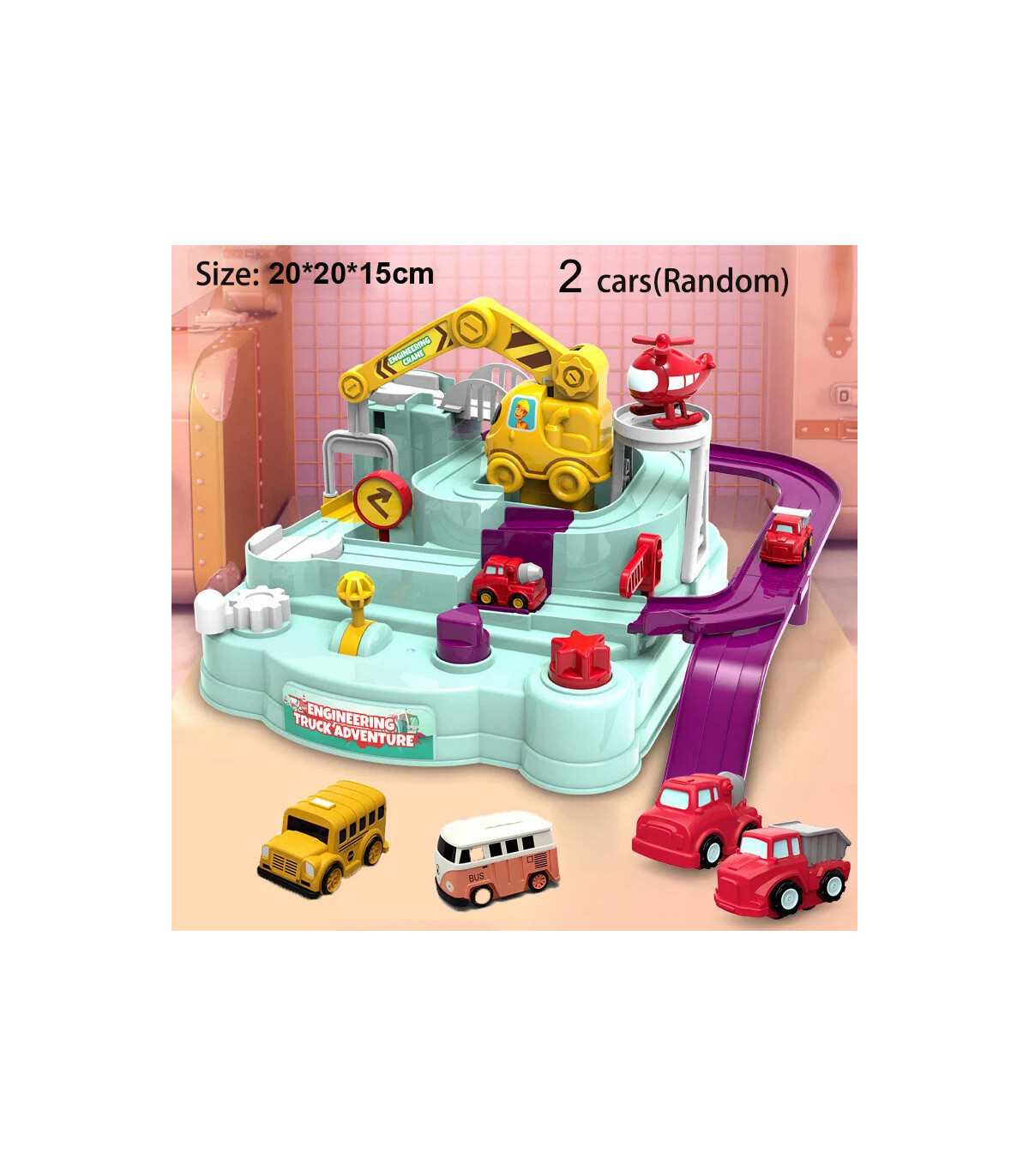 [D-cyan-2-car] Modèle de voiture sur Rail de course, animaux aérospatials spatiaux, jouets éduc