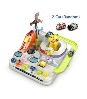 [C-yellow-2-car] Modèle de voiture sur Rail de course, animaux aérospatials spatiaux, jouets éd