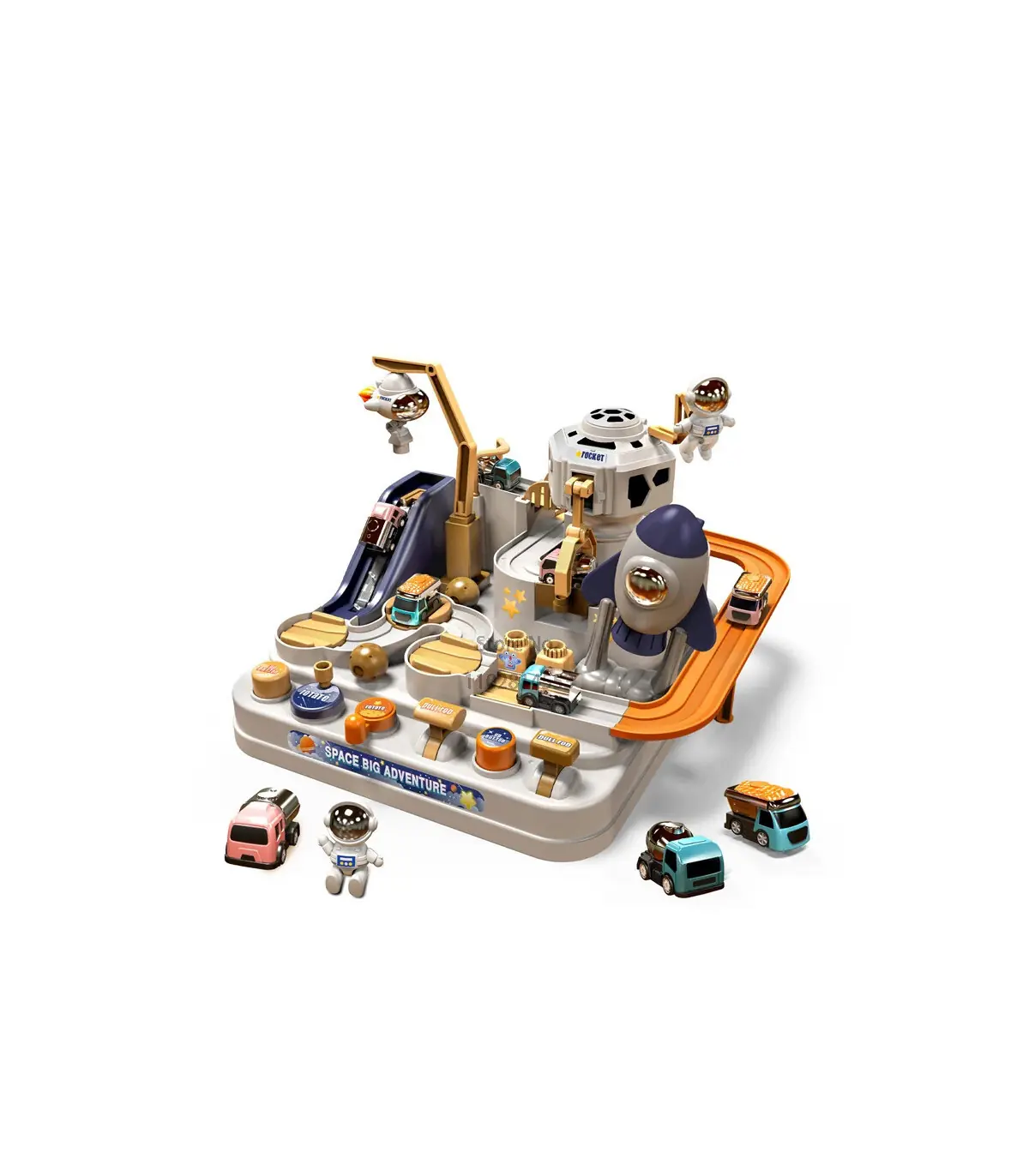 [C-yellow-2-car] Modèle de voiture sur Rail de course, animaux aérospatials spatiaux, jouets éd