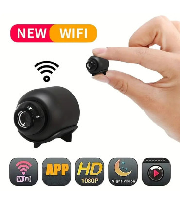 [Black] Nouveau X5Mini Vision nocturne 1080P caméra de Surveillance sans fil léger clair Portab