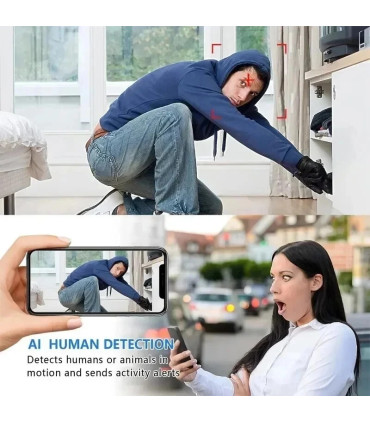 [Black] Nouveau X5Mini Vision nocturne 1080P caméra de Surveillance sans fil léger clair Portab