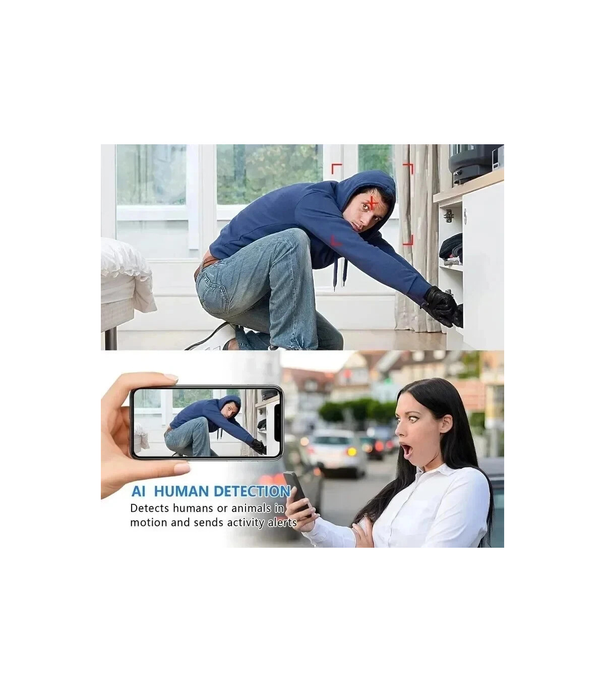 [Black] Nouveau X5Mini Vision nocturne 1080P caméra de Surveillance sans fil léger clair Portab