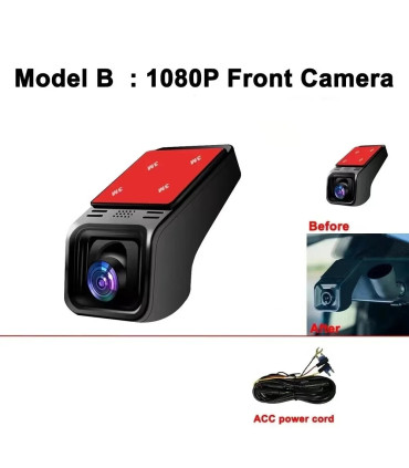 [D WIFI 1080P 64G] Caméra de tableau de bord DVR WiFi HD 4K 2160P, moniteur de stationnement 24