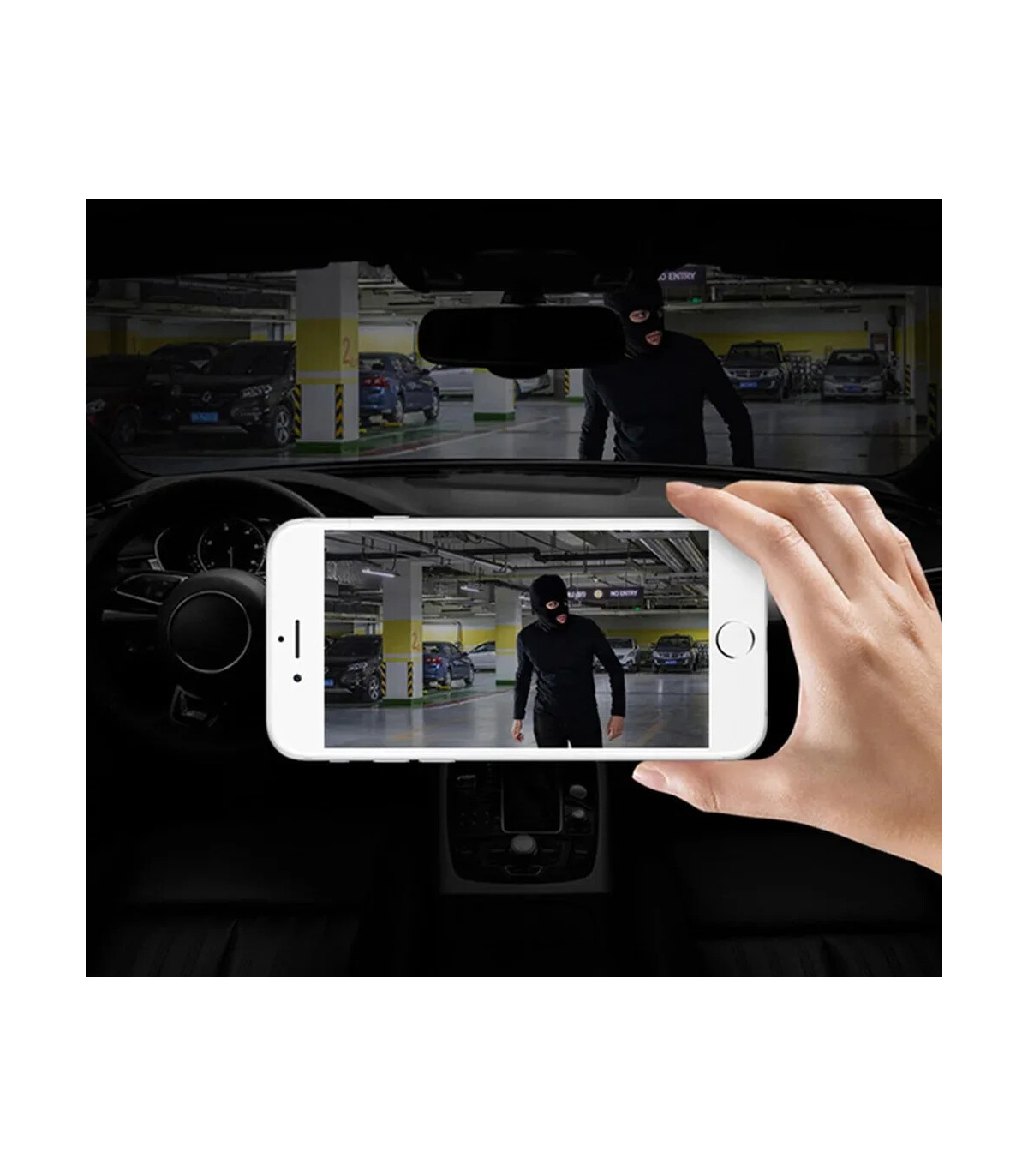 [D WIFI 1080P 64G] Caméra de tableau de bord DVR WiFi HD 4K 2160P, moniteur de stationnement 24