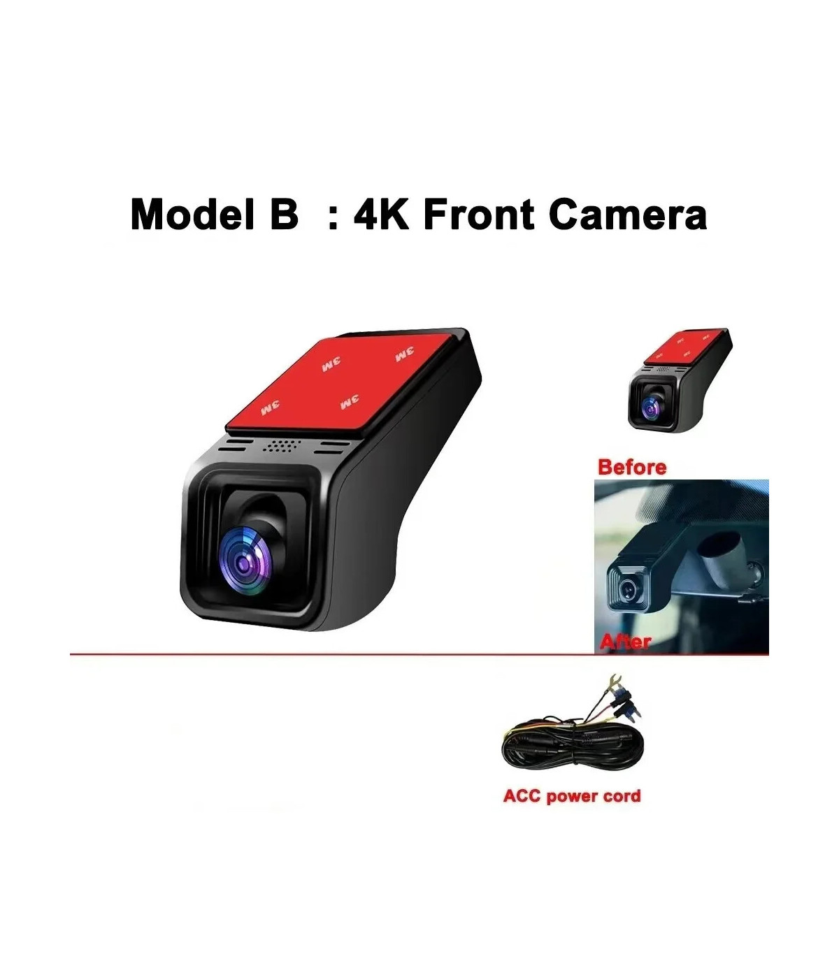 [D WIFI 4K 32G] Caméra de tableau de bord DVR WiFi HD 4K 2160P, moniteur de stationnement 24H, 