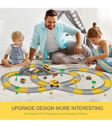 [137 pcs] 333 pièces bricolage course chemin de fer Flexible jeu de course ensemble piste Rail 