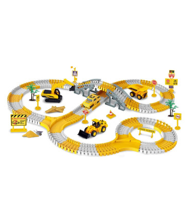 [137 pcs] 333 pièces bricolage course chemin de fer Flexible jeu de course ensemble piste Rail 