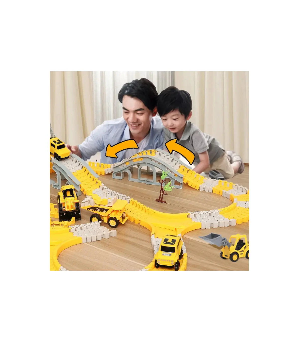 [137 pcs] 333 pièces bricolage course chemin de fer Flexible jeu de course ensemble piste Rail 